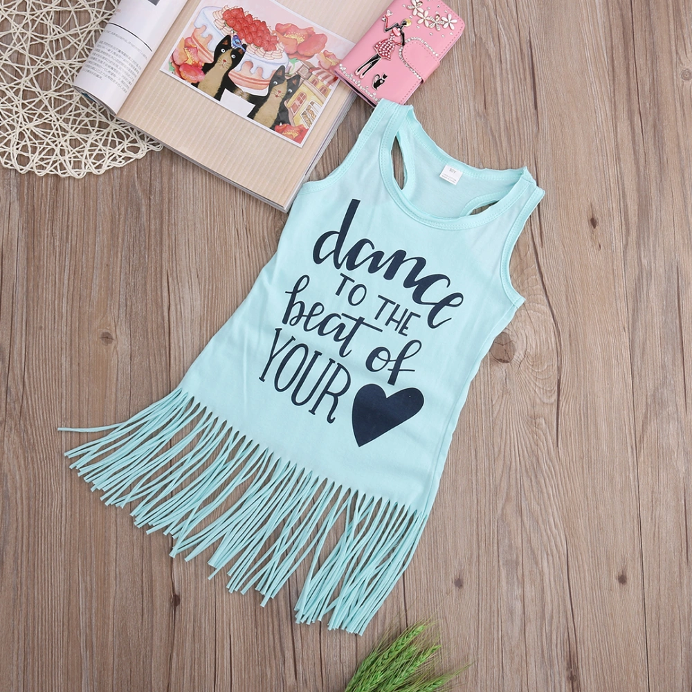 Toddler Kids Baby Girls Vest Dress, Letter Printed Sleeveless Dress