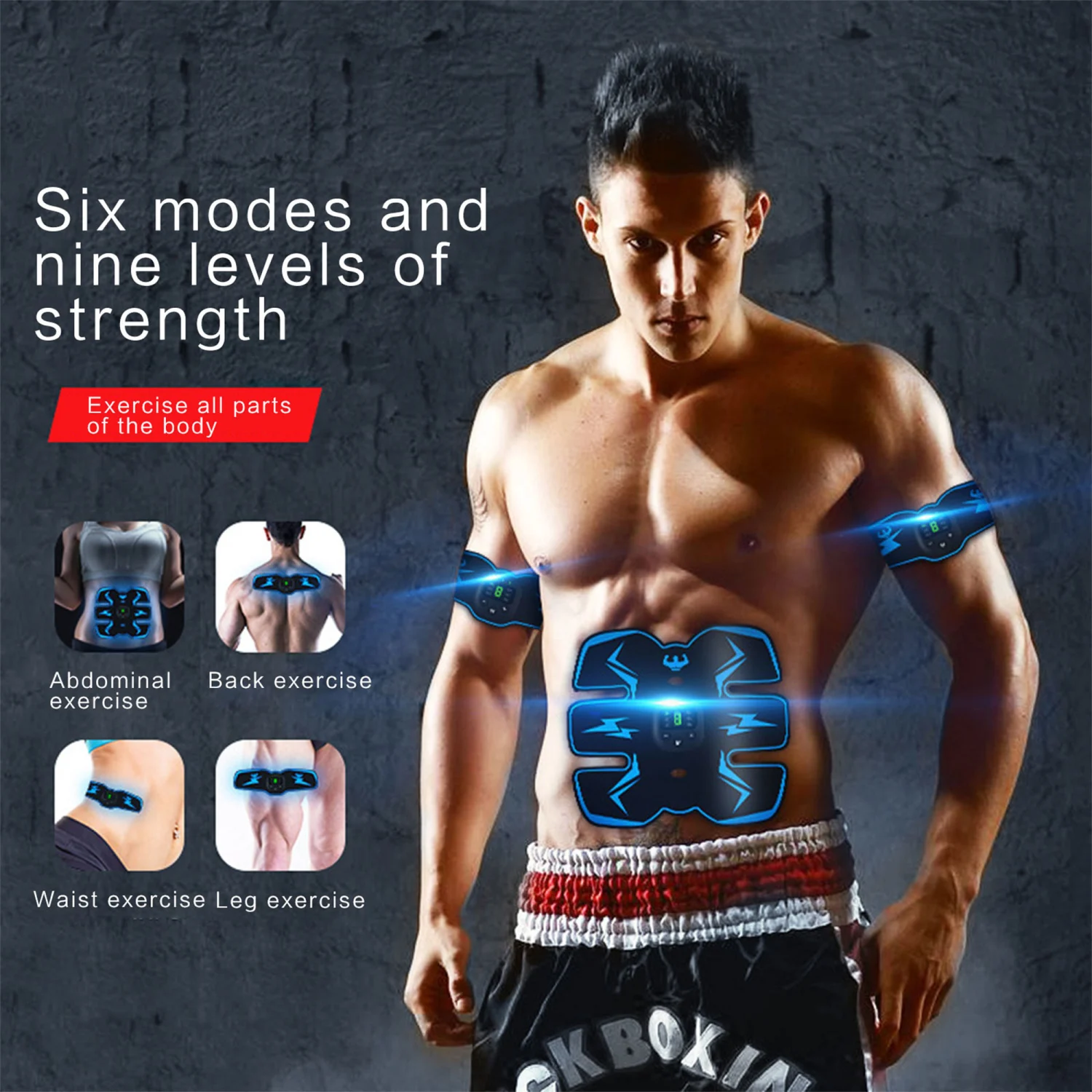 Abdominal Toning Belt, Rechargeable Body Muscle Trainer Fitness Trainer