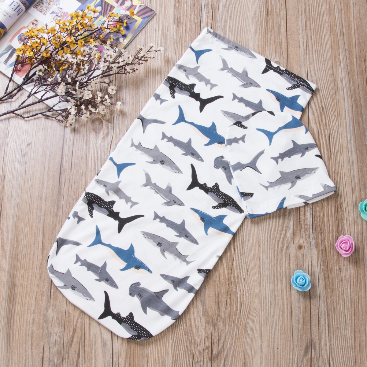 Baby Cotton Swaddle Blanket Cartoon Seal Print Cute Sleeping Bag + Hat