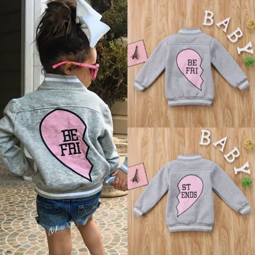 Boys Girls Coat, Long Sleeve Outerwear, Best Friend Matching Clothes