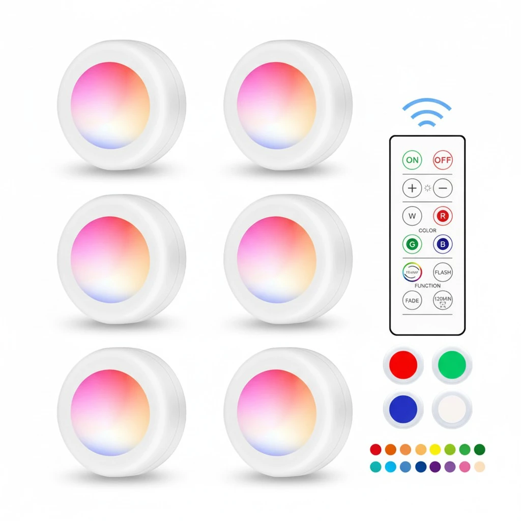 LED Lighting Remote Control 16 Color RGB Closet Lights Night Light