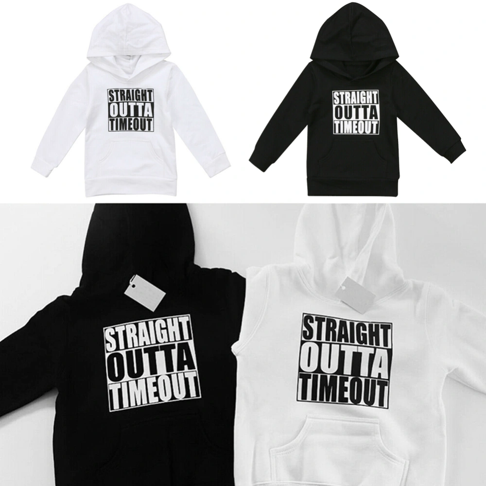 Toddler Baby Long Sleeve Letter Print Hood Pullover Fashion Clothes