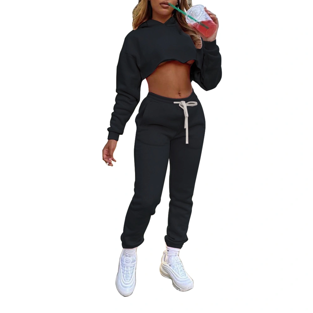 Women Casual Sports 2-piece Outfit Set Long Sleeve Hoodie and Pants Set