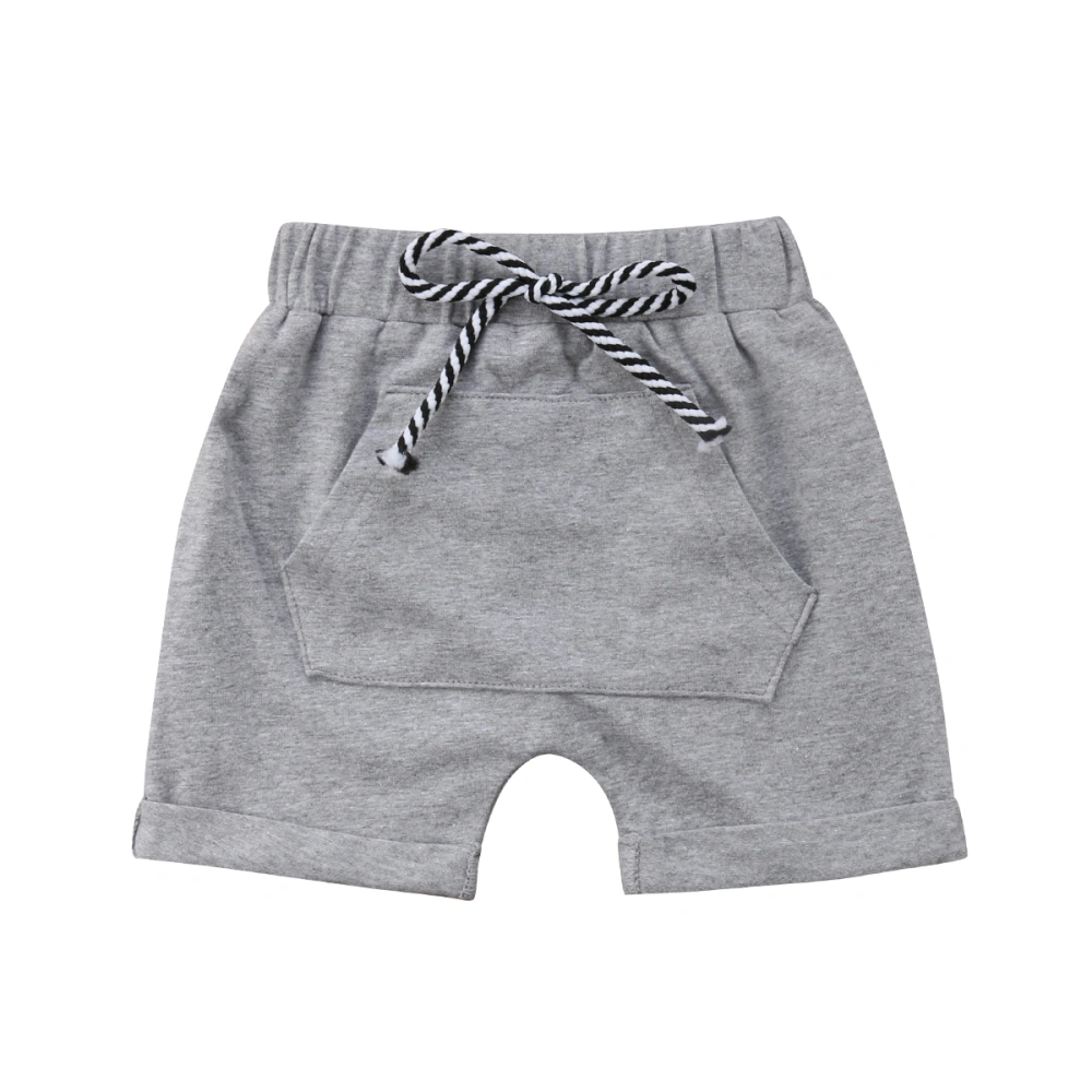 Baby Boys Summer Pockets Shorts Solid Color Elastic Waist Short Bottom