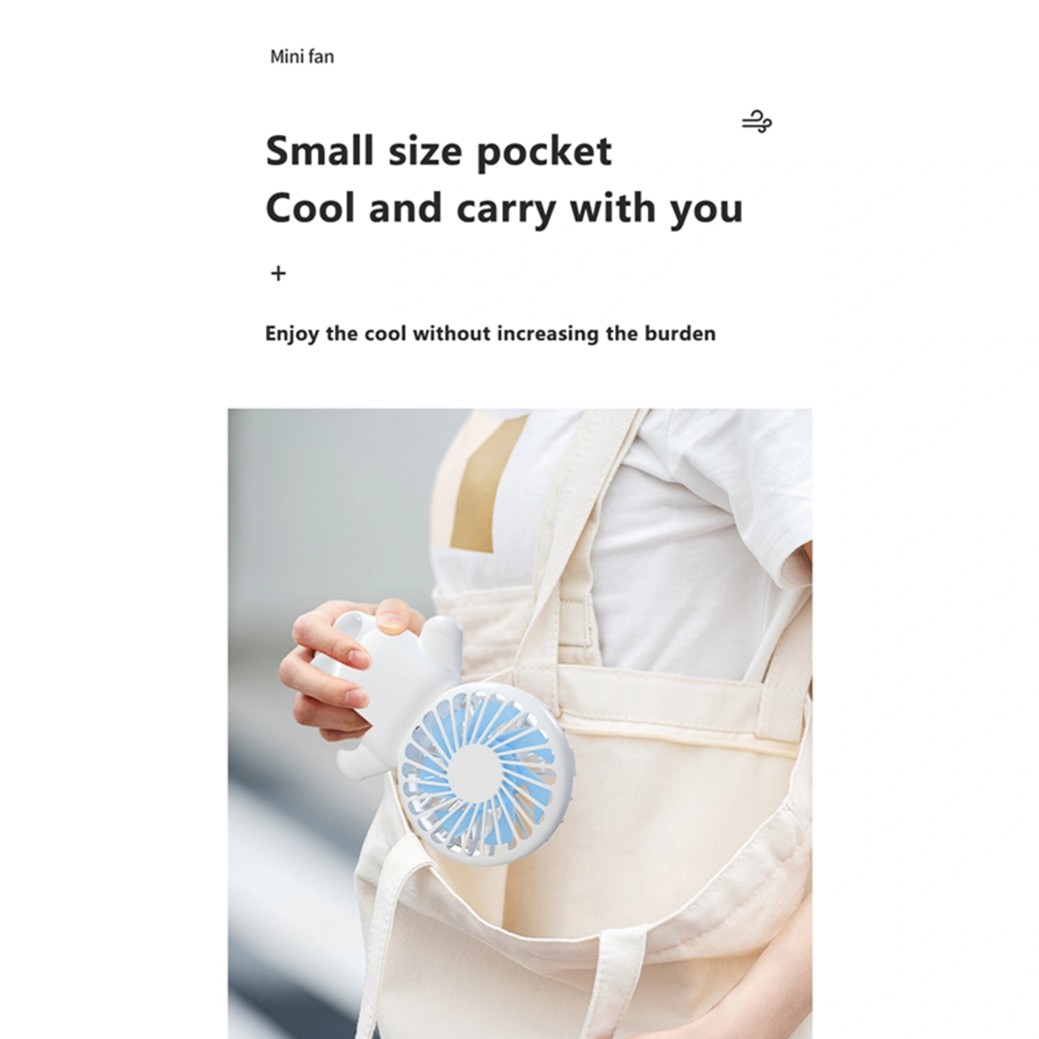 Portable Mini Cute Fan, Hand-held Fan with Detachable Base Stand