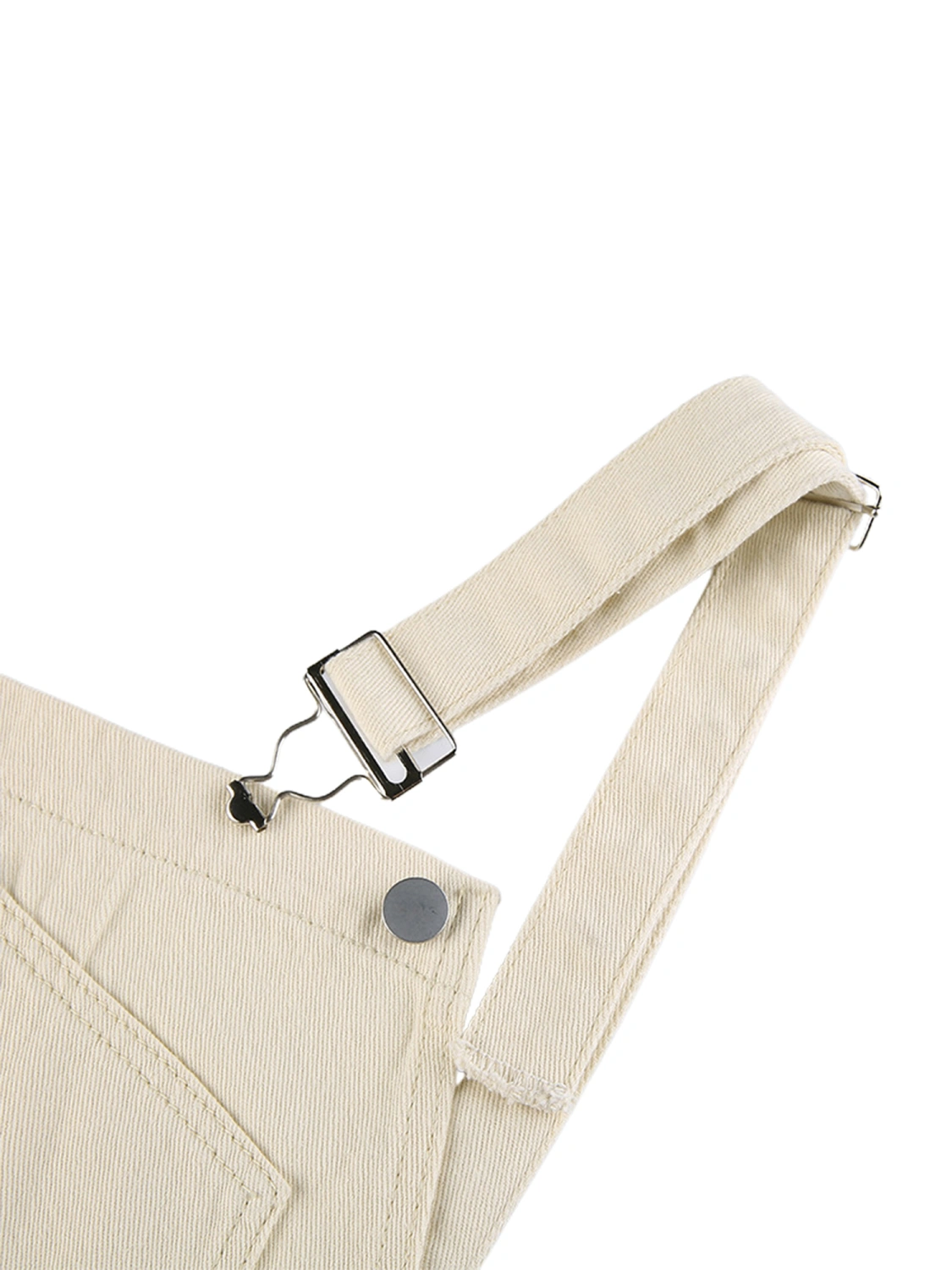 Women Overalls with Adjustable Buckle, Loose Version Solid Color