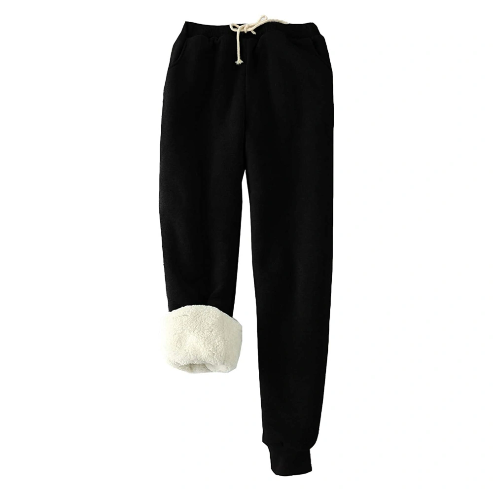 Women Sherpa Lined Warm Sweatpants Athletic Loose Hip Hop Joggers Pants