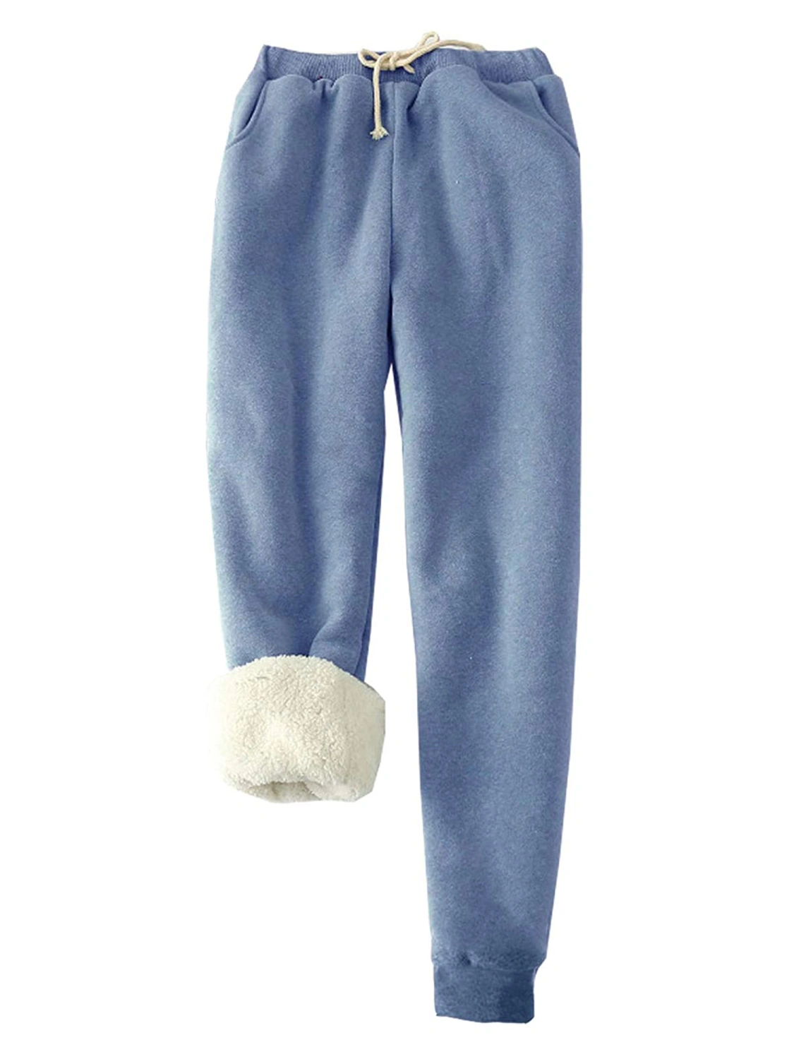 Women Sherpa Lined Warm Sweatpants Athletic Loose Hip Hop Joggers Pants