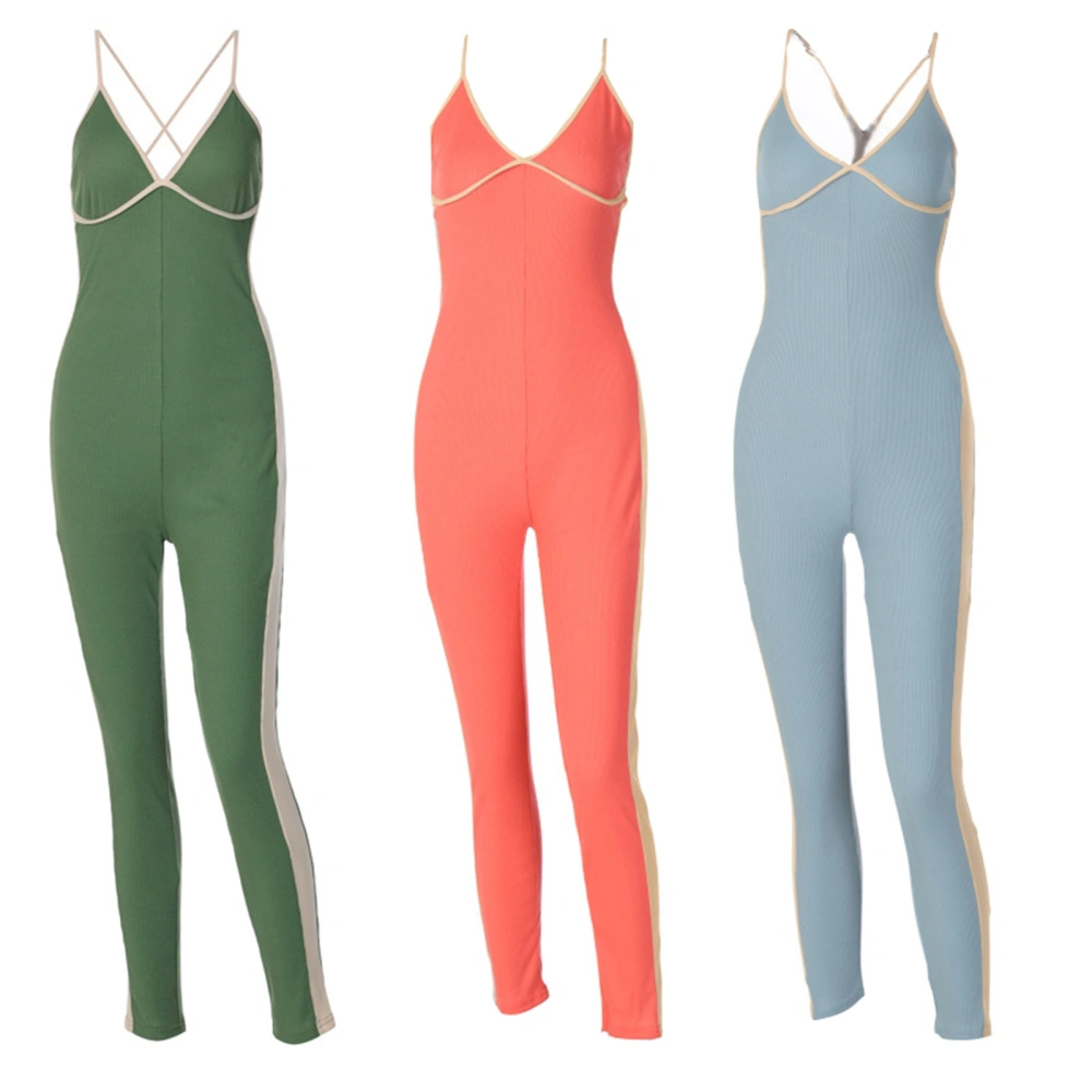 Female Jumpsuit, Women’ s Deep V-Neck Sleeveless Playsuits Romper