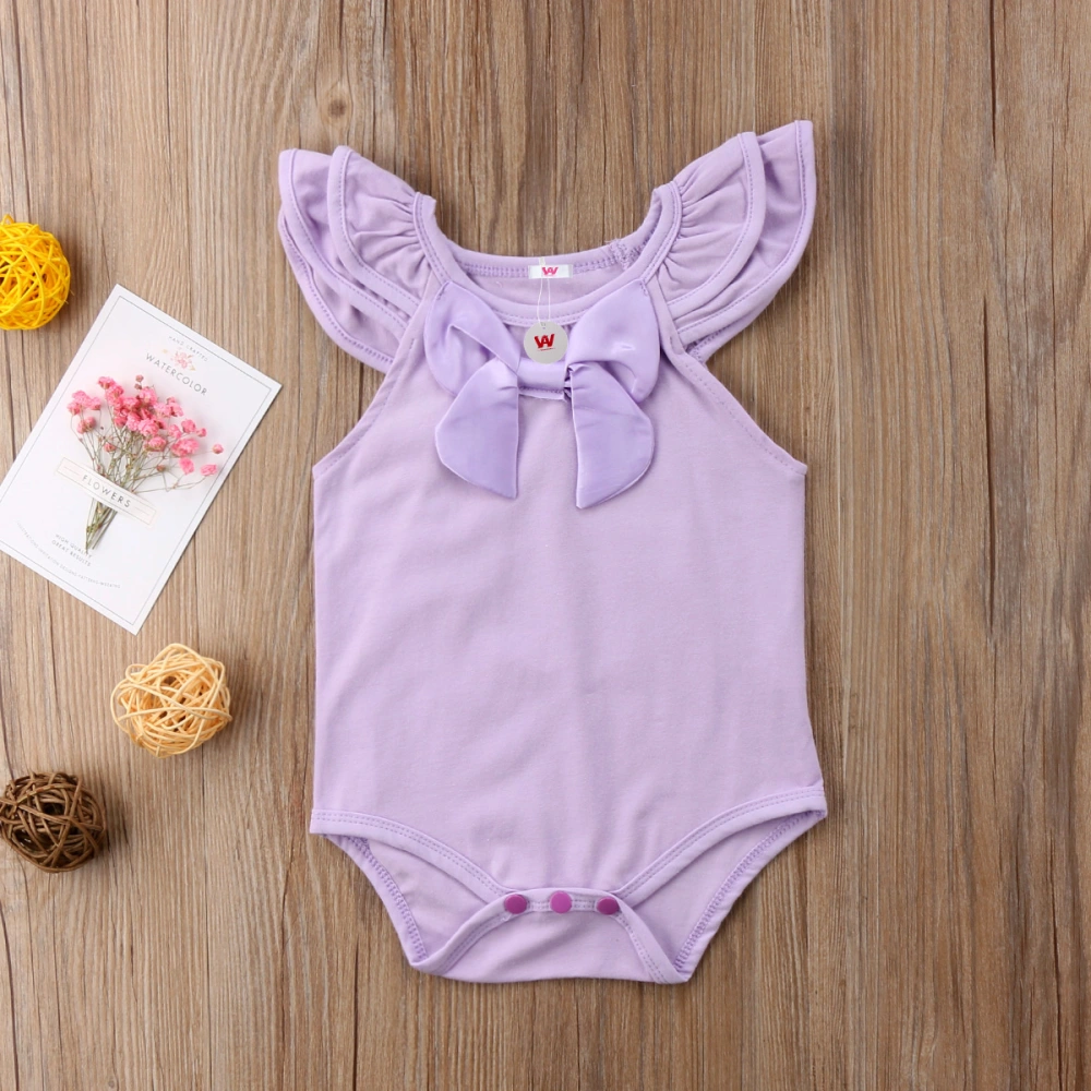 Girls Sleeveless Romper, Ruffle Sleeve Bodysuit, One-piece Clothing