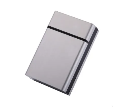 1PCS Slide Up 
    Holds 20 regular cigarettes
    aluminium alloy
    Size:91mm*60mm*27mm  
    Package:1Pcs
    size:91mm*60mm*27mm