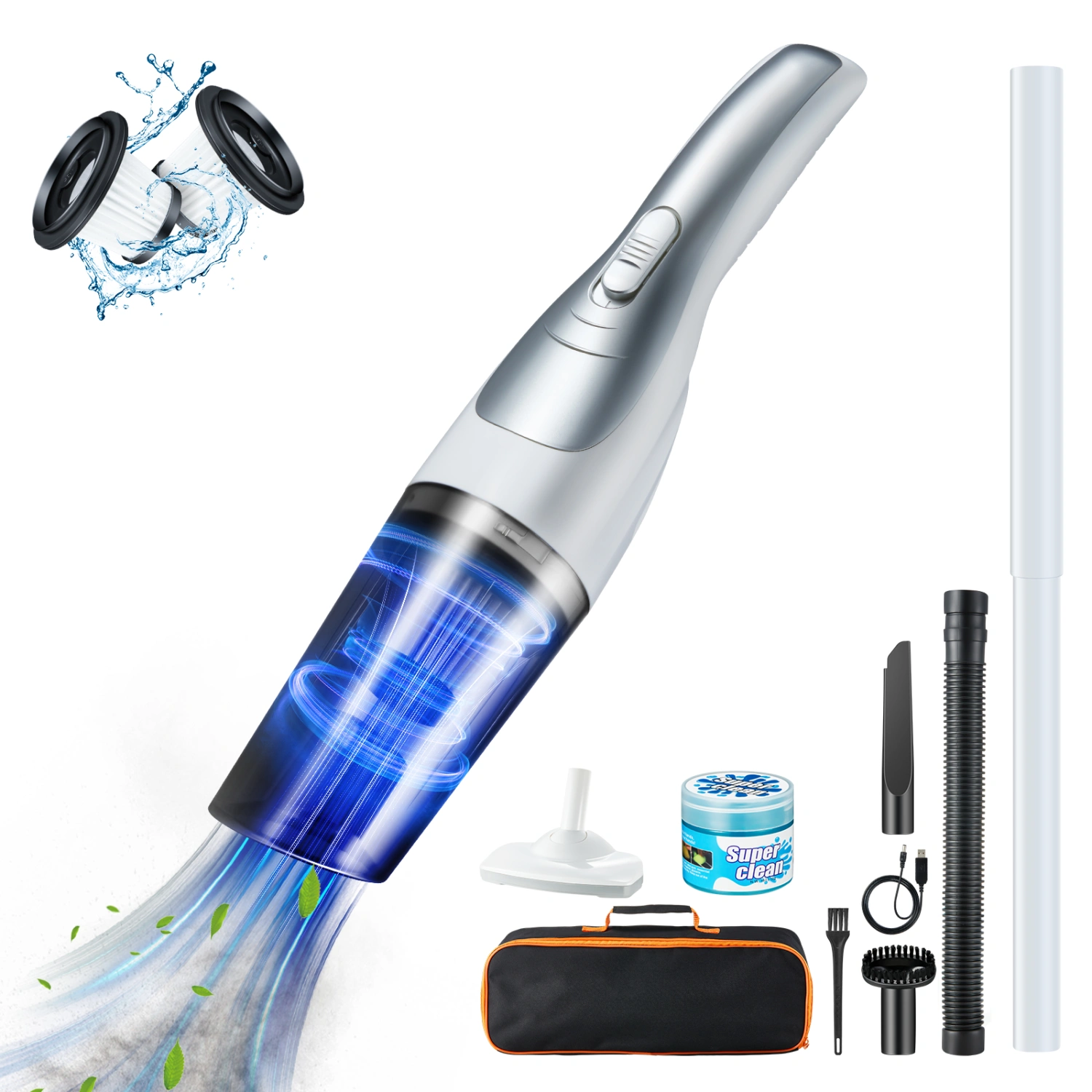 Home Car Vacuum Cleaner, Low Noise Handheld Portable Vacuum Cleaner