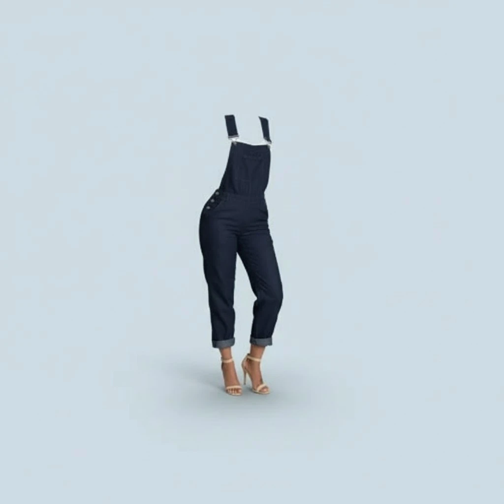Women Suspender Pants, Solid Color Sling Backless Baggy Long Pants Overalls