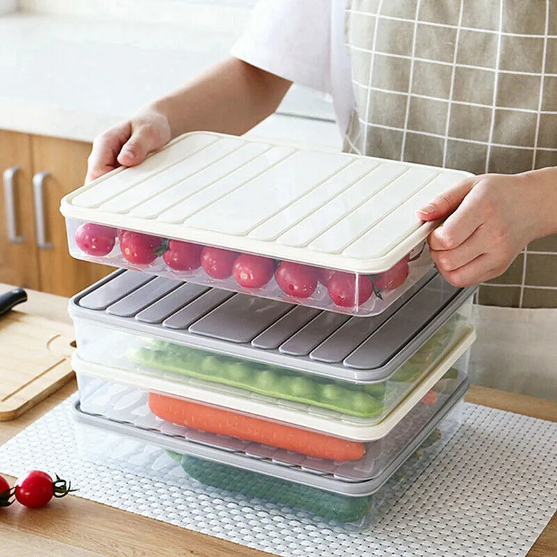 Refrigerator Storage Boxes With Lid Transparent Storage Organizer Container