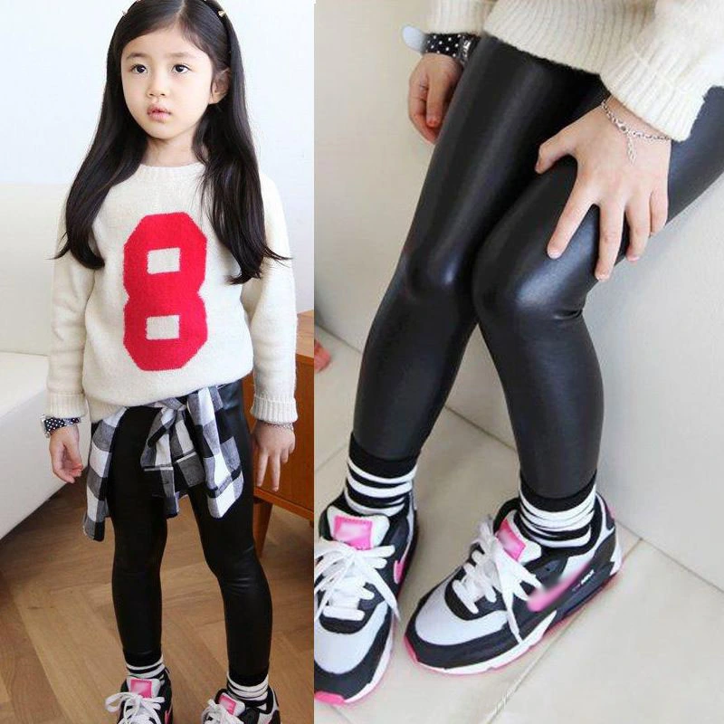 Girls Trousers Monochrome Loose Stretch Stylish Leisure Leggings