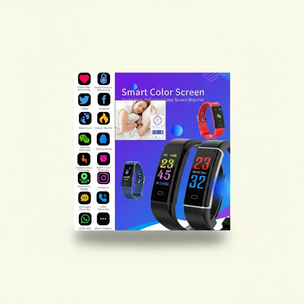 Waterproof Smart Watch Heart Rate Monitor Bracelet Bluetooth Wristband
