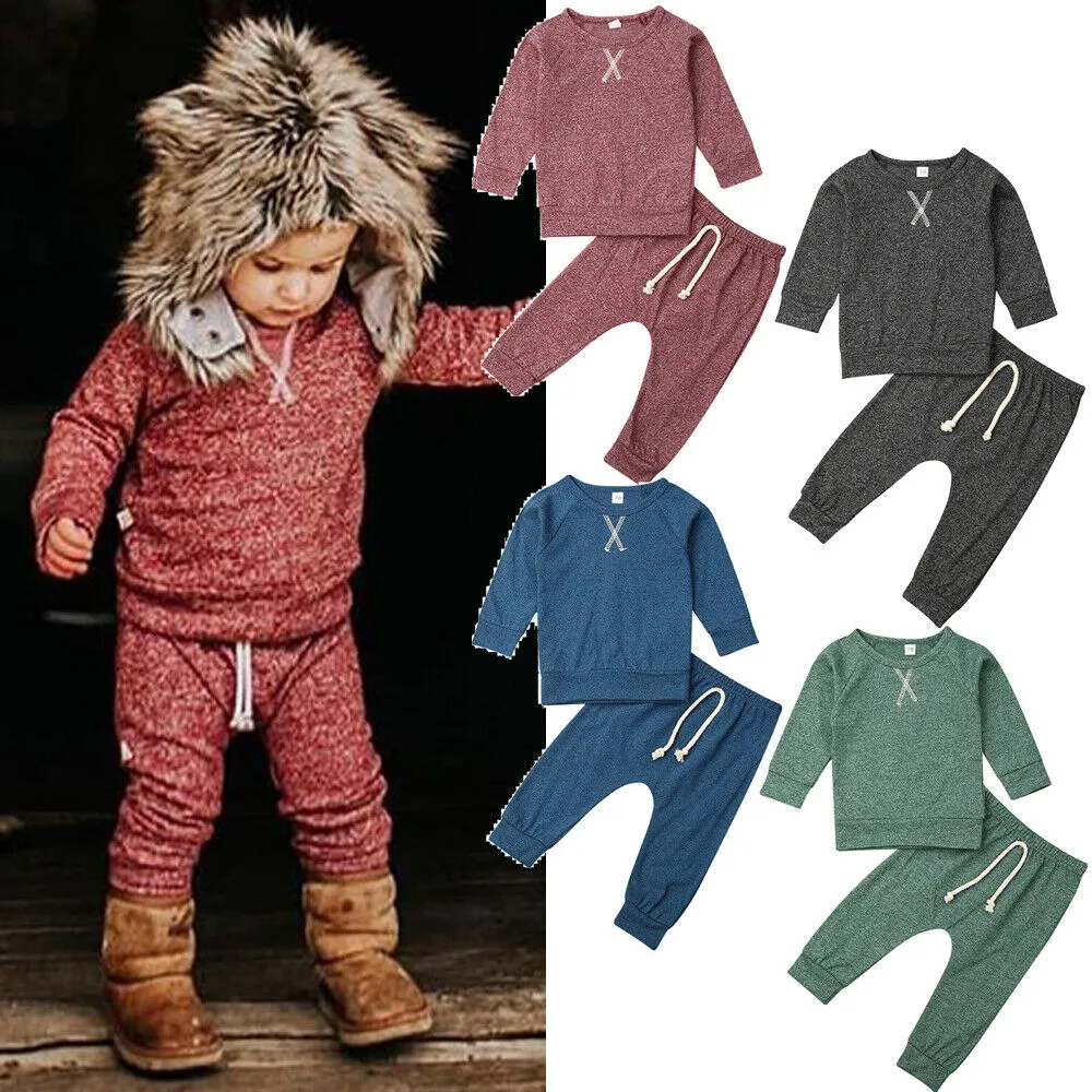 Toddler Loungewear, Solid-Color Long-Sleeves T-Shirt + Elastic-Waist Pants