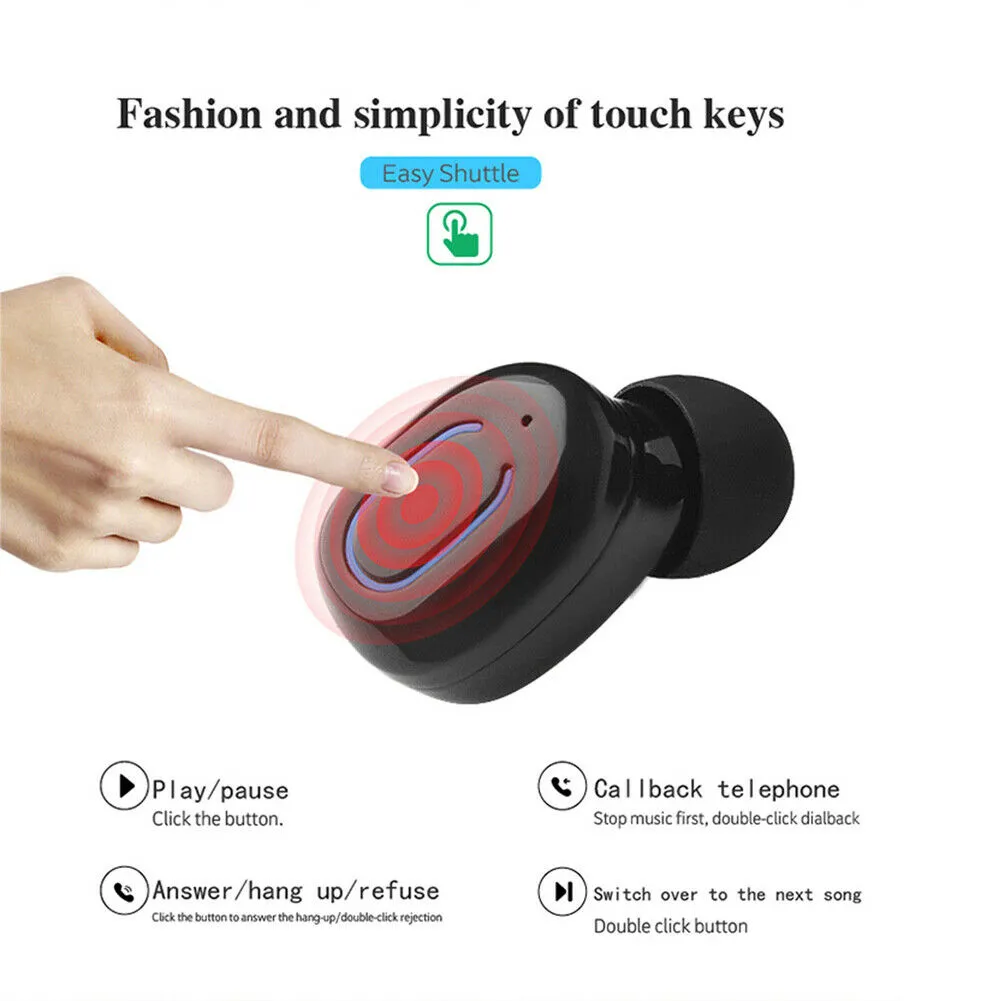 TWS T18S Wireless Bluetooth Headphones Ear Buds Waterproof Headset
