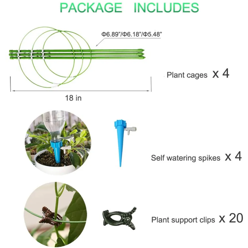 Adjustable Collapsible Tomato Cage, Plant Support for Vegetables