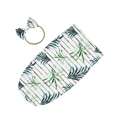 Newborn Baby Daily Sleeping Bag, Stripe/Floral Printed Wrap Blanket+Headband