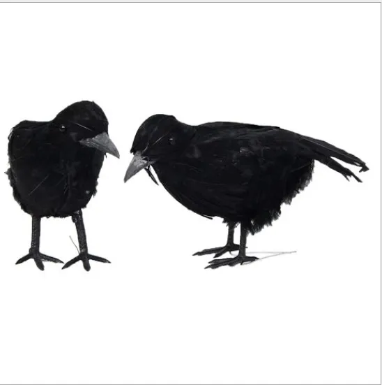 Artificial Black Bird Lifesize Simulation Raven Scary Halloween Decoration