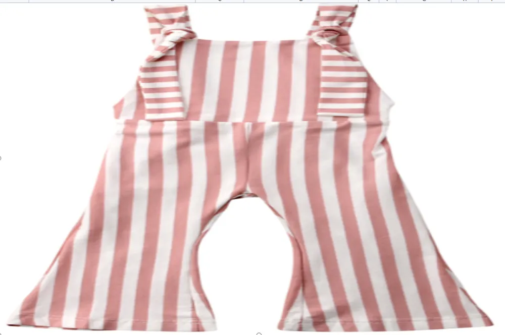 Baby Girls Sleeveless Jumpsuit Chic Vertical Stripes Strap Long Bib Pants