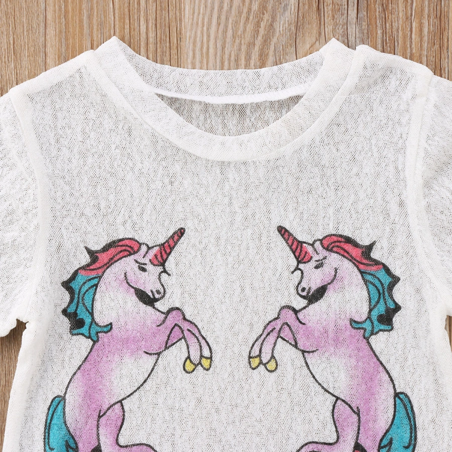 Kids Baby Girls Unicorn Dress See-through Tulle Dresses Mini Casual Clothes