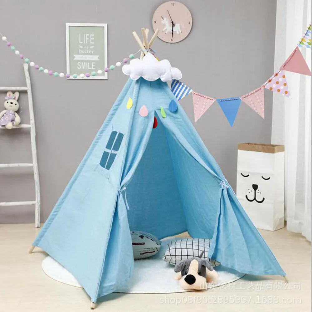 160 cm Kids Portable Tents Cotton Canvas Portable Folding Play House