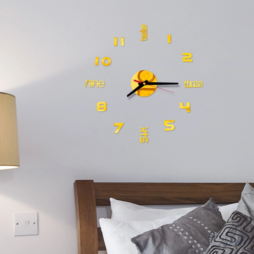 Home DIY Wall Clock, 3D Frameless Modern Large Wall Clock Sticker