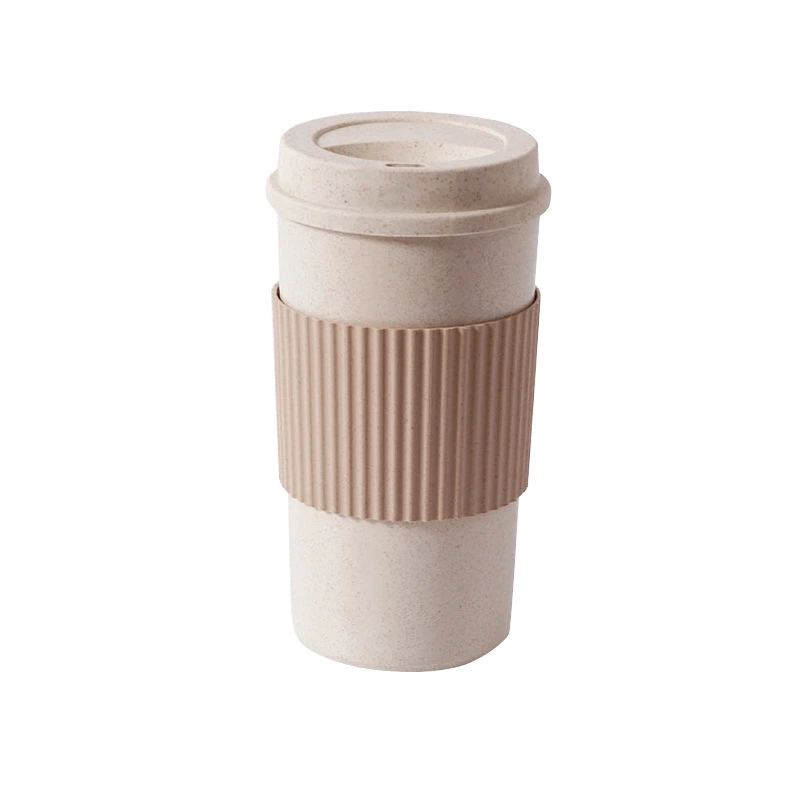 Wheat Straw Insulated Vacuum Cup, Outdoor Travel Coffee Thermos Mug