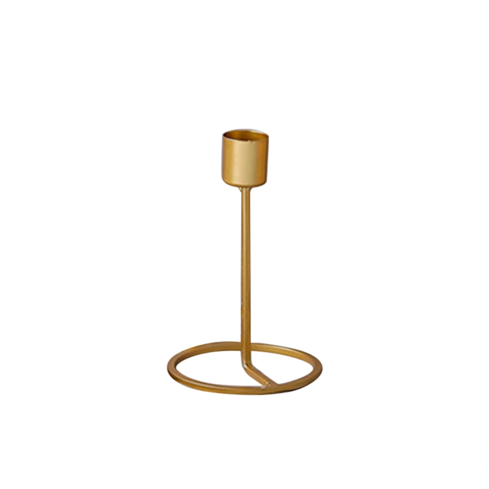 3D Geometric Candle Holder, Gold Single Head Iron Candlestick