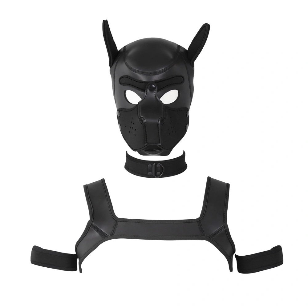 Adult Performance Props Set, Dog Head Headgear Arm Band Strap Sex Toy