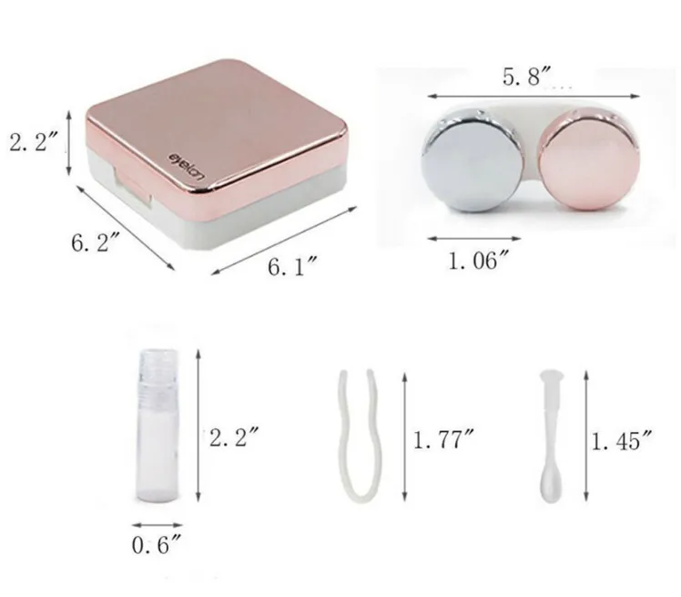 Portable Contact Lens Travel Case with Mirror Contact Lenses Case Container