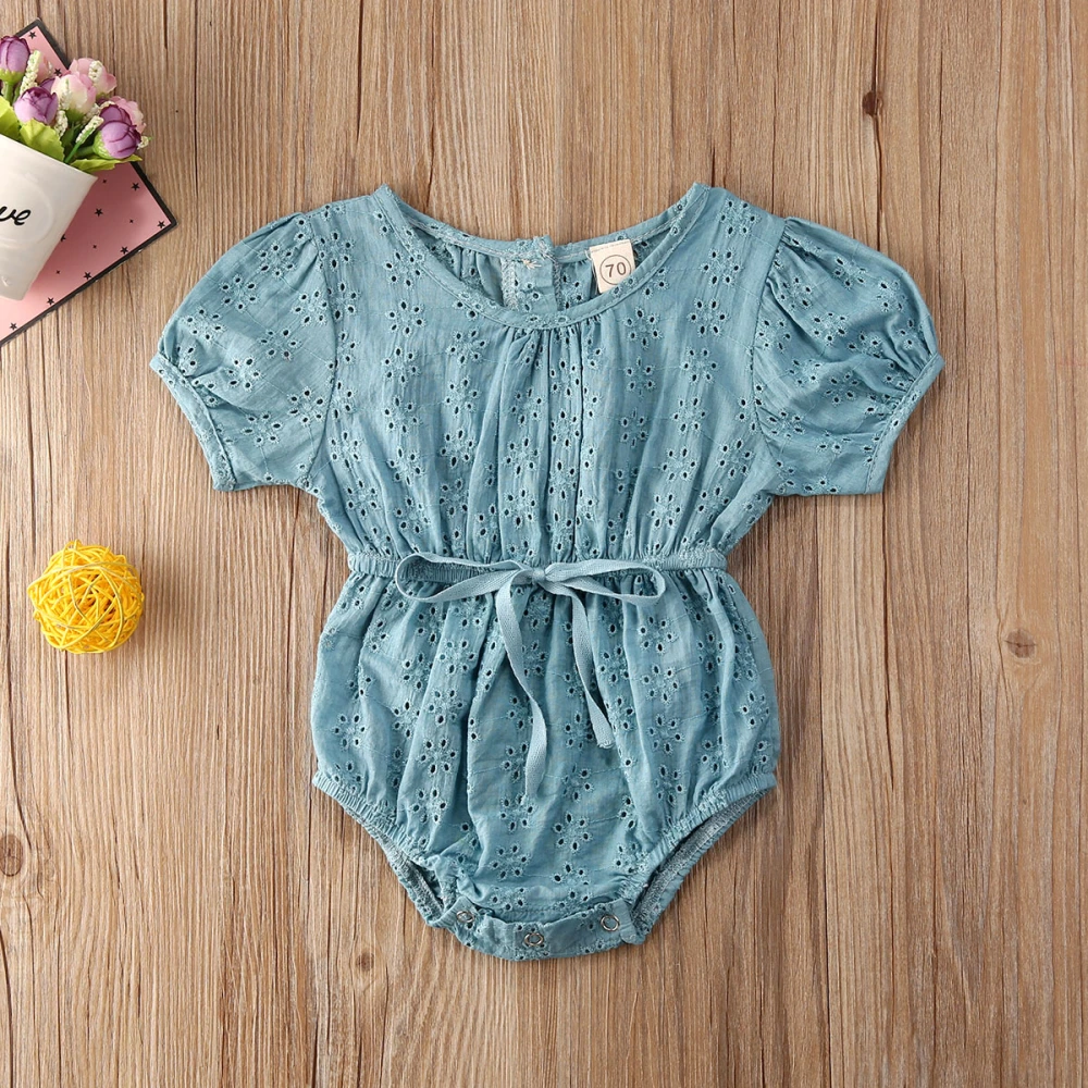 Baby Girl's Solid Color Romper Summer Hollow Out Jumpsuits