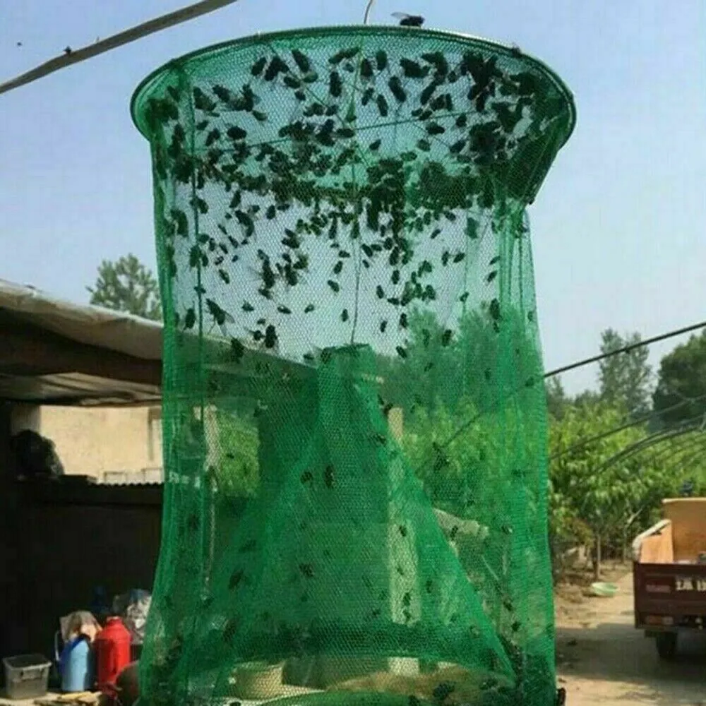 The Ranch Fly Trap Green Transparent Round Reusable Pest Control Catch Net