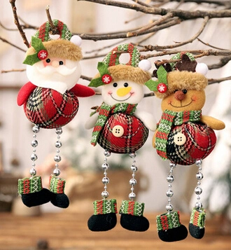 Christmas Tree Hanging Doll, Santa/Snowman/Deer Shaped Stuffed Toy