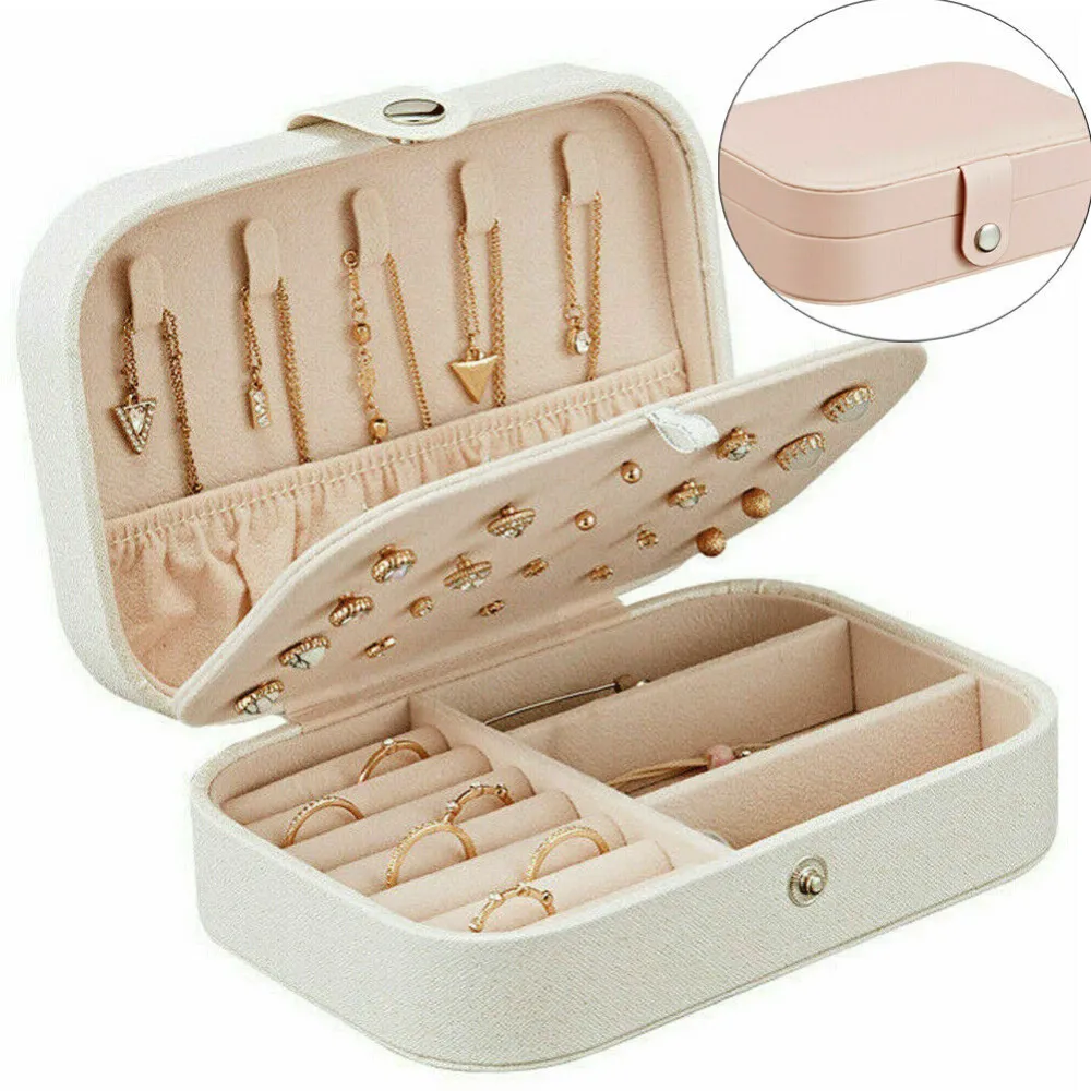 2 Layers Jewelry Case, Storage Box, Portable Jewelry Display Box