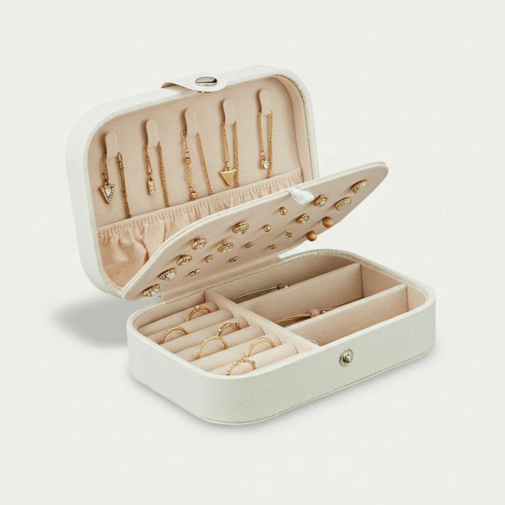 2 Layers Jewelry Case, Storage Box, Portable Jewelry Display Box