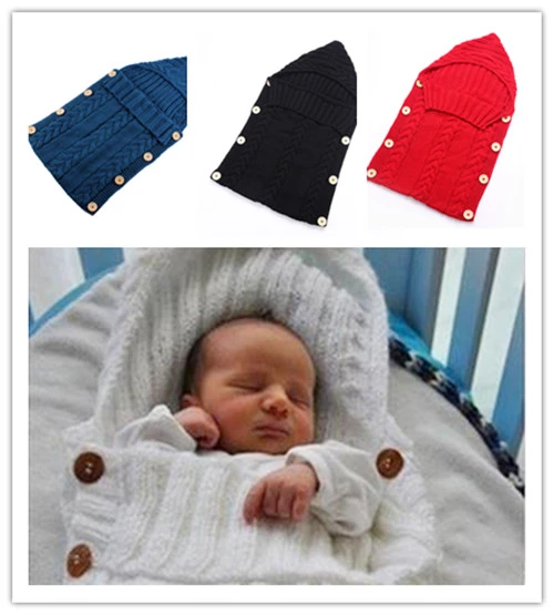 Baby Boy Girl Blanket Sleepsack Knit Sleeping Bag Swaddle Wrap