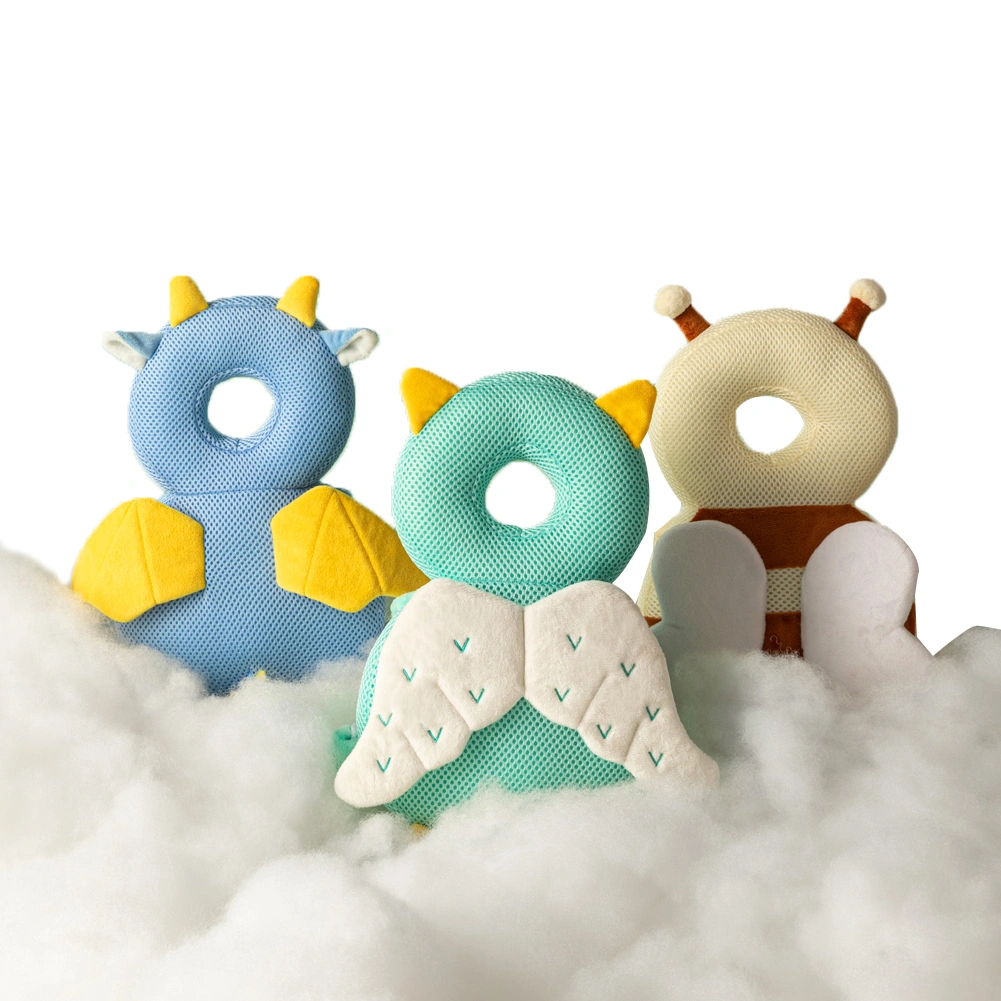 PP Cotton Baby Anti-Fall Pillow, Cartoon Animals Shape Elastic Protection Pad