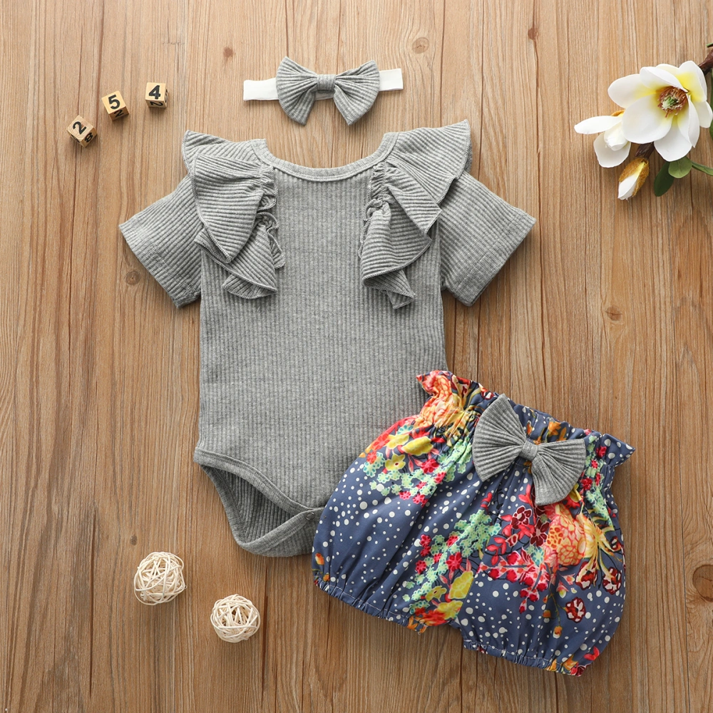 4 sizes, Gray. For 0-12 Months Baby Girls.