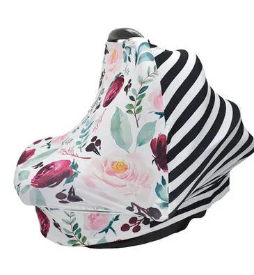 Baby Seat Cover, Multicolor Printed Multi-Use Breathable Breastfeeding Canopy