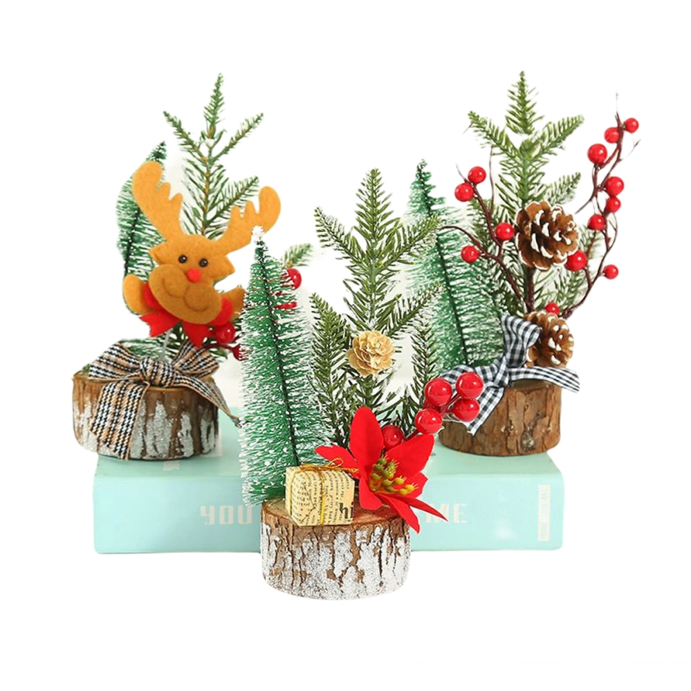 Mini Christmas Nordic Floral Ornaments, Tabletop Christmas Tree