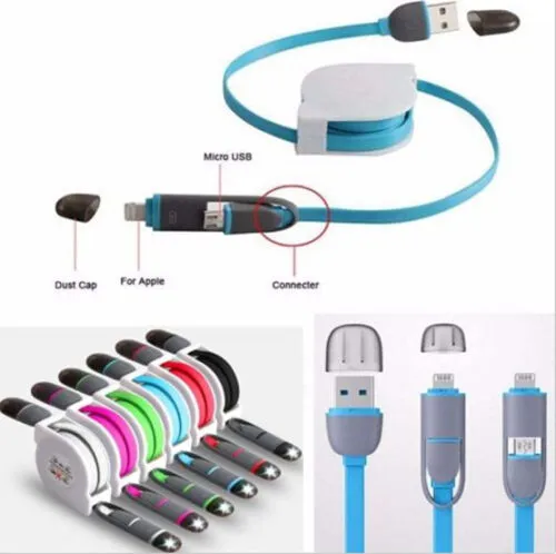 Portable Solid Color Mobile Phone Wire Charger for iPhone Android