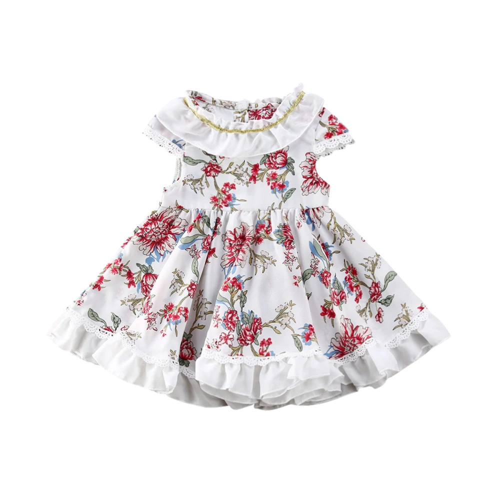 Toddler Kid Baby Dress, Girl Floral Dress Short Sleeve Tulle