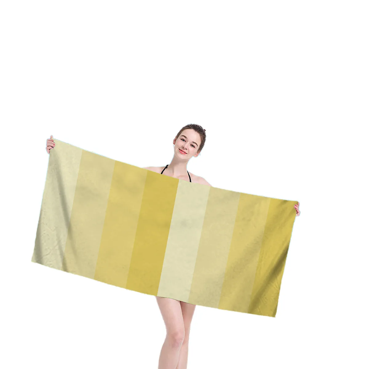 Women Summer Large Beach Towel Fashion Stripe Letter Rainbow Print Surf Blanket