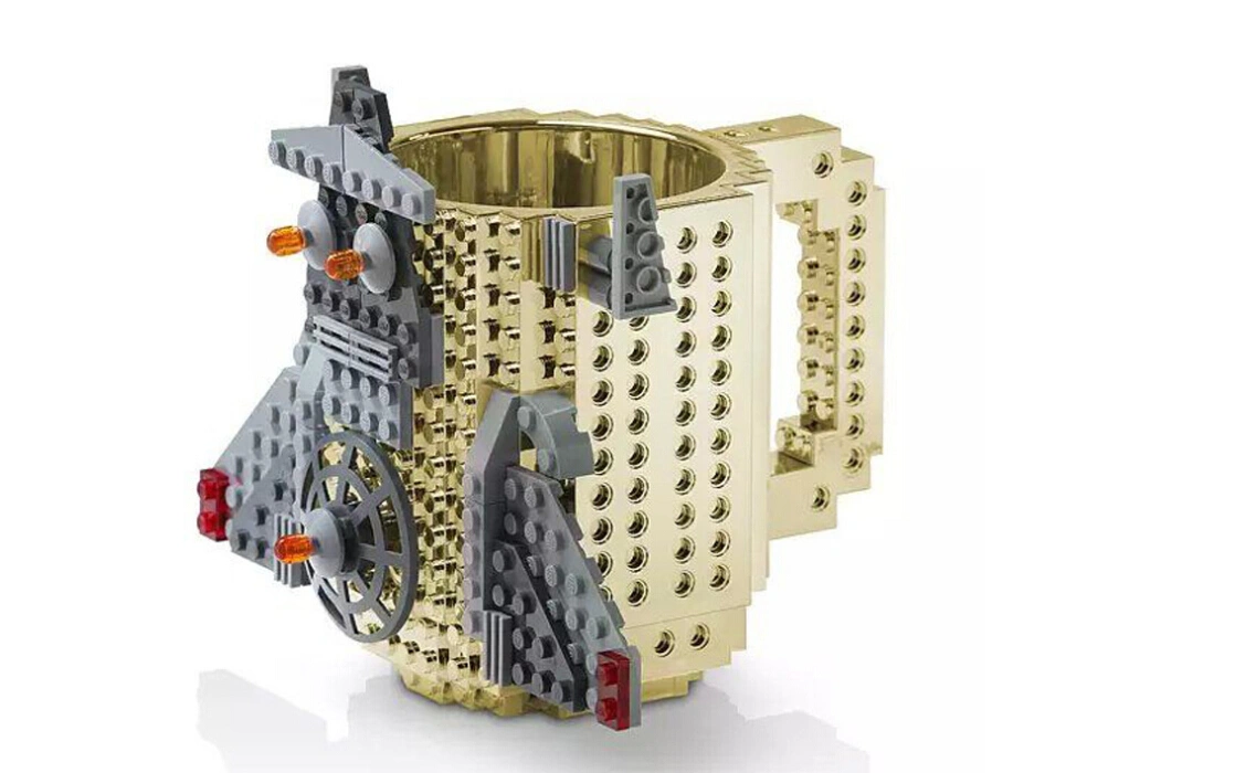 Build-on Brick Coffee Mug Funny DIY Novelty Cup with Building Blocks