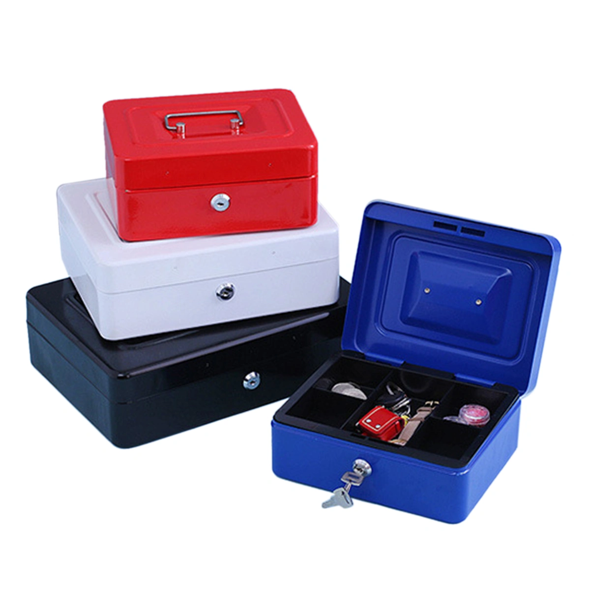 Small Cash Box with Lock Household Change Insurance Storage Box