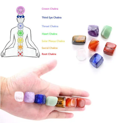 7Pcs/set Seven Chakra Stone Set Irregular Reiki Healing Gemstones Decor Ornament