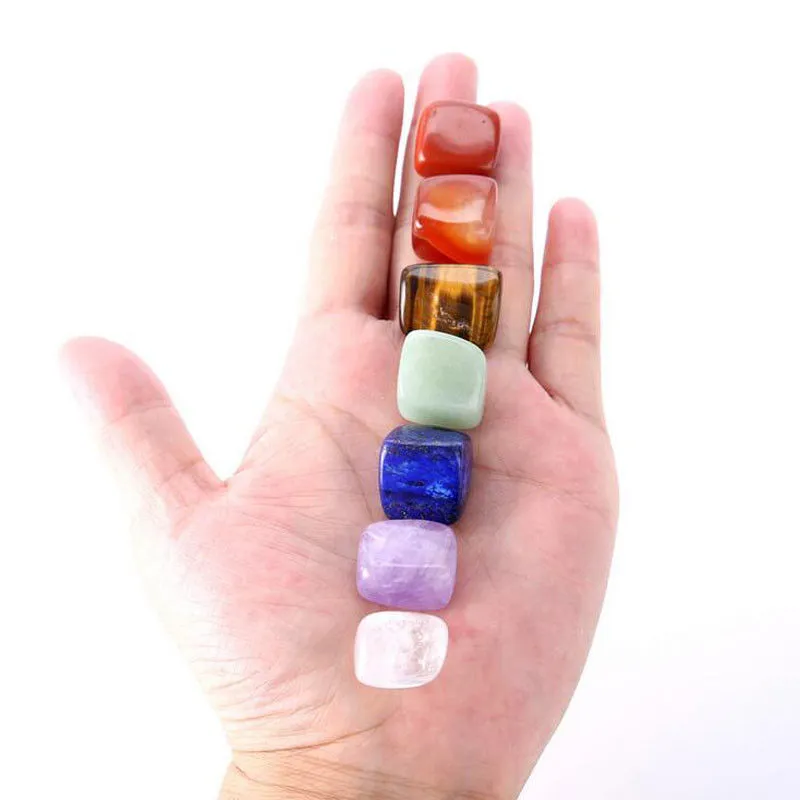 7Pcs/set Seven Chakra Stone Set Irregular Reiki Healing Gemstones Decor Ornament